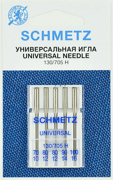 Иглы Schmetz универсальные (70x1, 80x2, 90x1, 100х1), 5 шт в Лениногорске