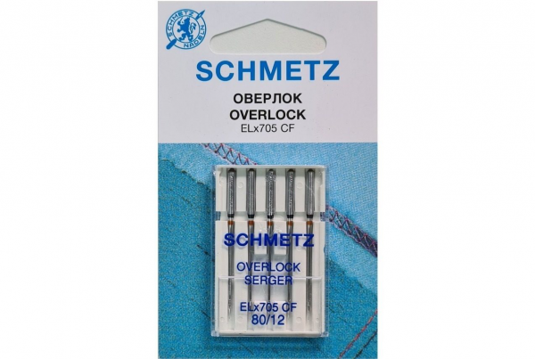 Иглы Schmetz для оверлока ELx705 CF №80, 5 шт в Лениногорске