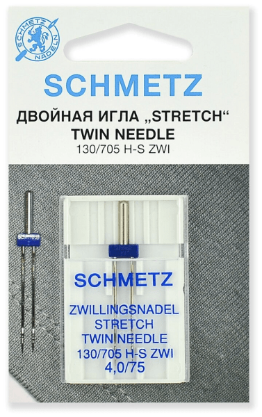 Иглы Schmetz стрейч двойные 130/705 H-S ZWI 4,0/75, 1 шт в Лениногорске